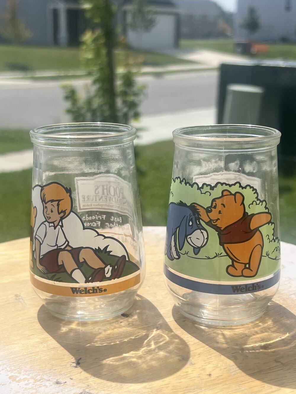 Disney Winnie The Pooh Welch's Jelly Glasses Jars Lot #2 #4 - Collectible
